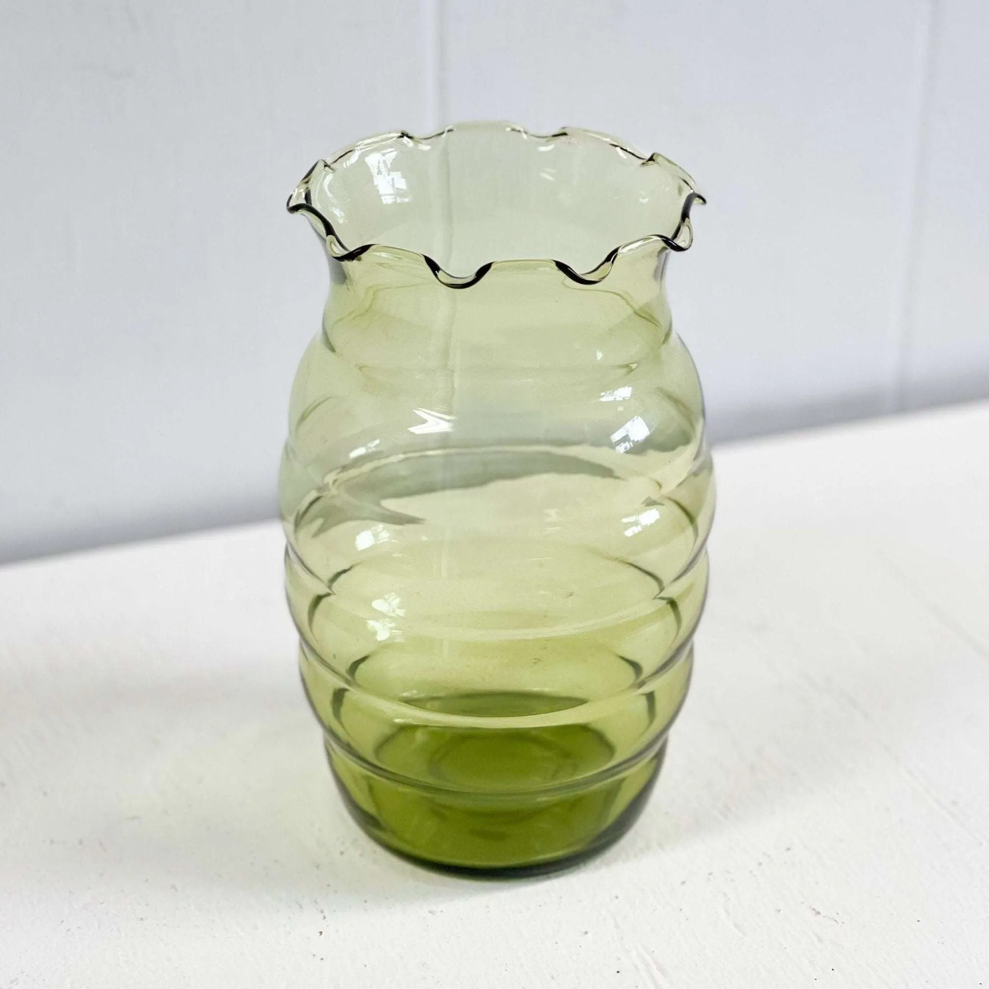 Green Beehive Vase - Anchor Hocking - Vintage