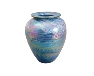 Green Luster Glass Baby Vase