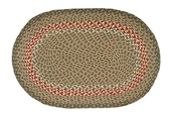 Green or Burgundy Braided Rug In Different Shapes And Sizes