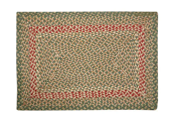 Green or Burgundy Braided Rug In Different Shapes And Sizes