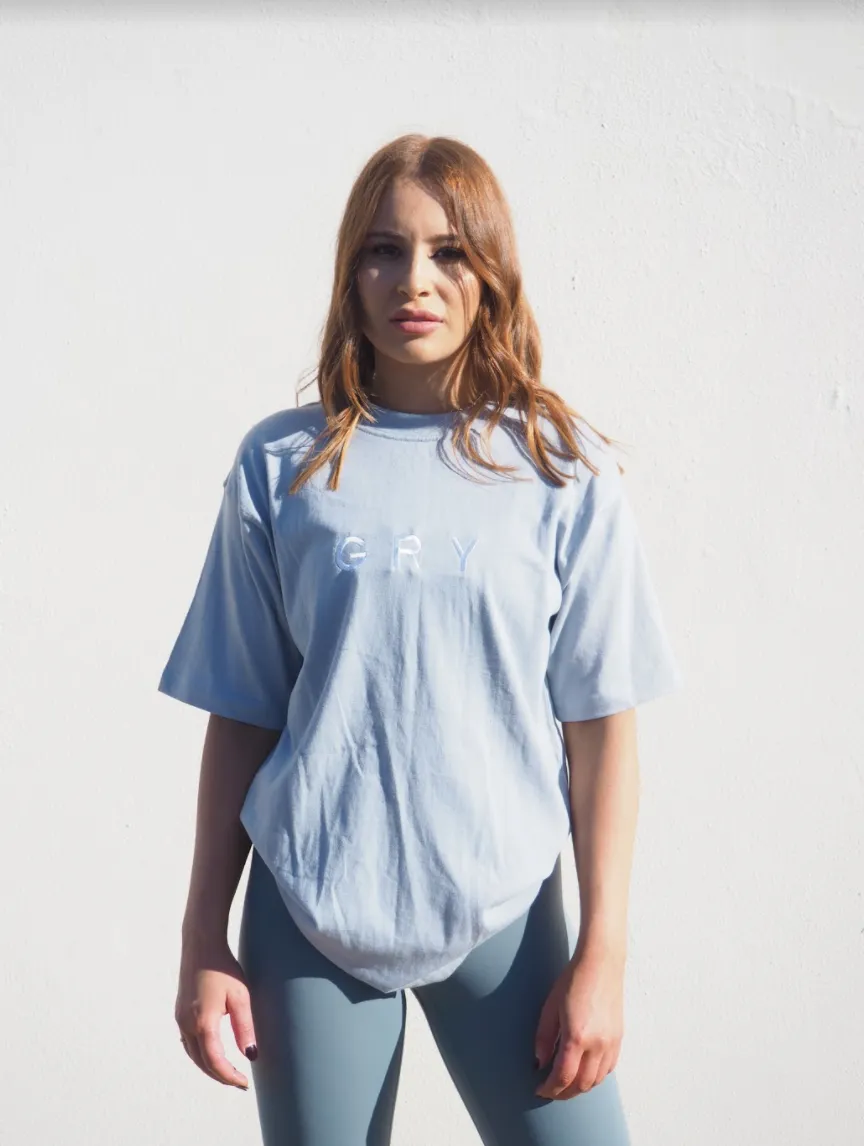 GRY BOYFRIEND TEE // SKY BLUE