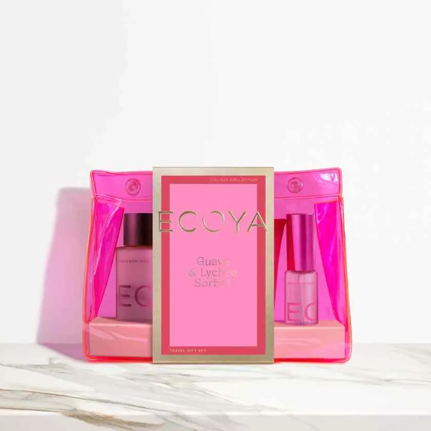 Guava & Lychee Sorbet On Holiday Travel Gift Set Holiday Collection