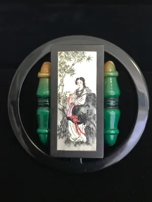 Hand Painted Vintage Mahjong Gambling Chip
