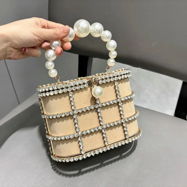 Handle Evening Clutch - Crystal Rhinestone