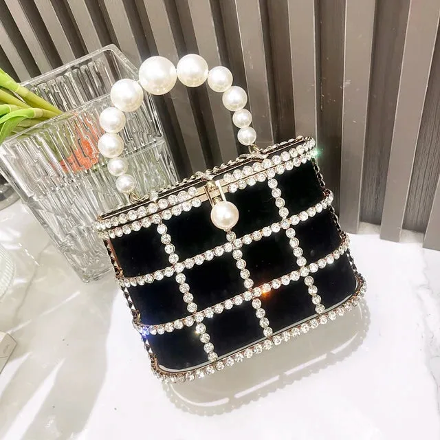 Handle Evening Clutch - Crystal Rhinestone