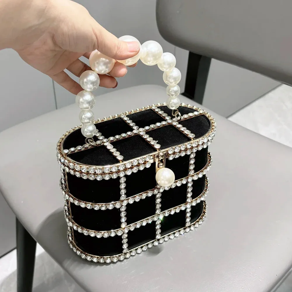 Handle Evening Clutch - Crystal Rhinestone