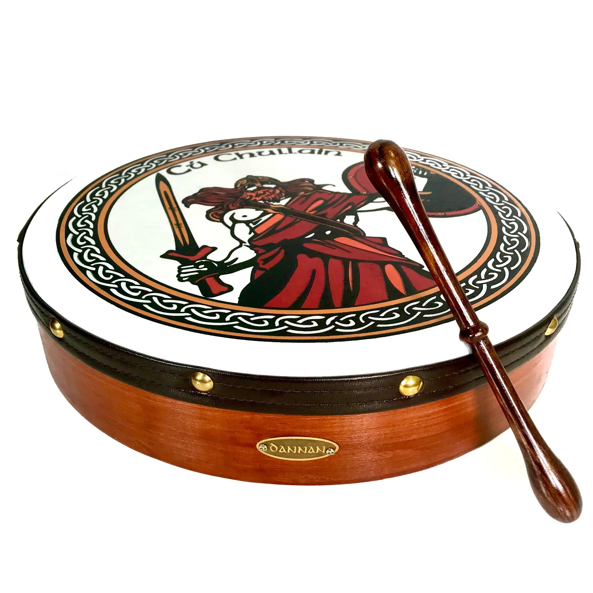 Handmade Dannan 16" Vegan Bodhran Hand Drum - Cú Chullain's Bodhrán