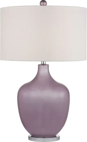 Harlow Table Lamp In Lilac Luster and Polished Nickel