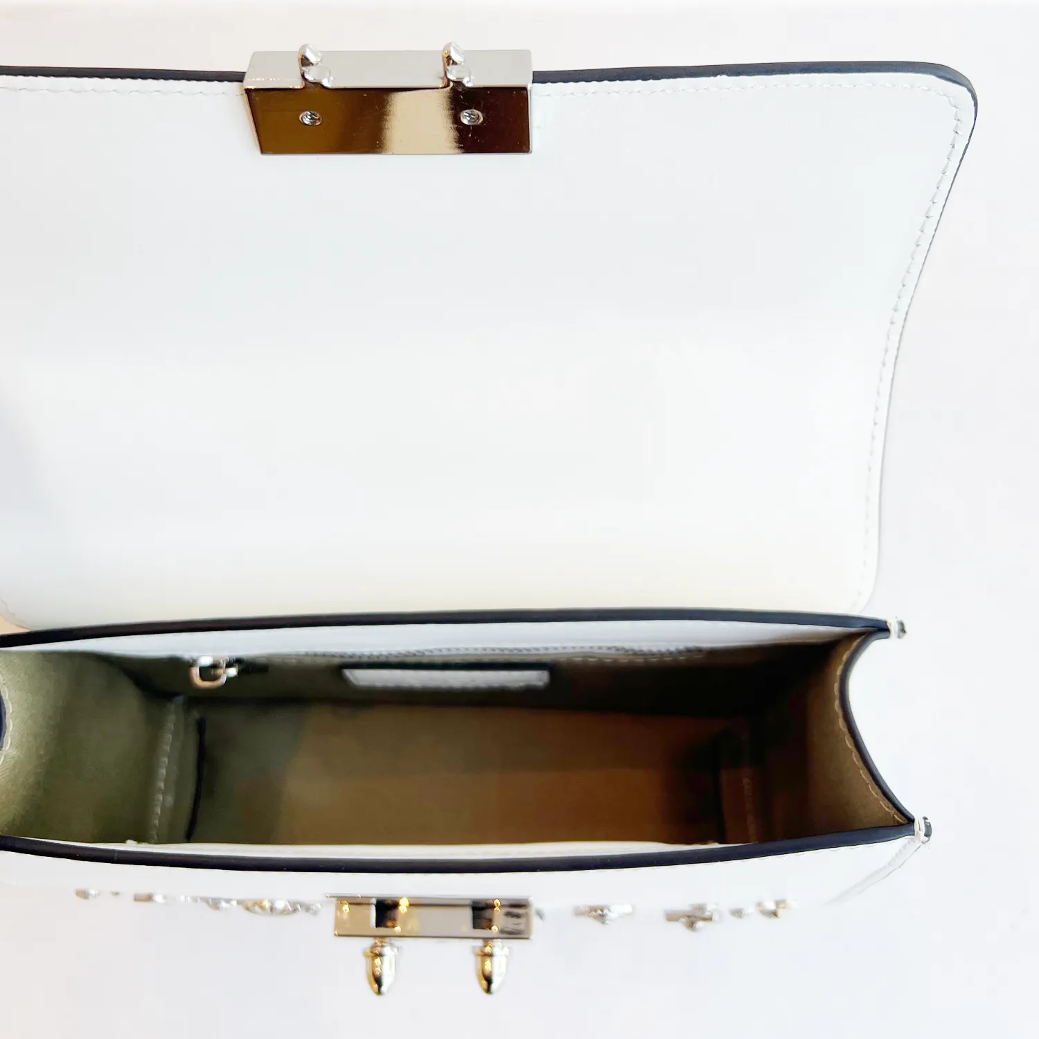 Hollywood White Leather Crossbody White
