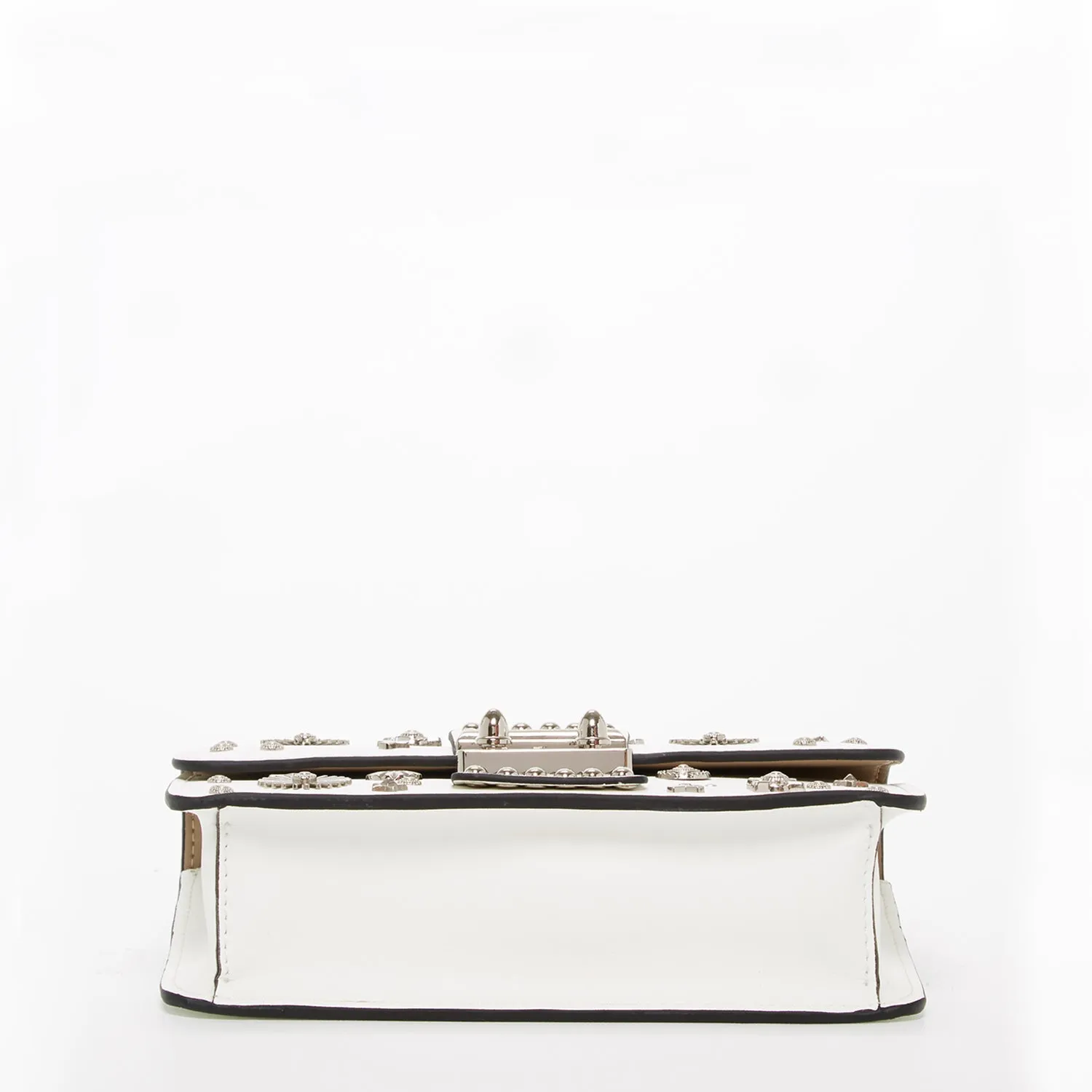 Hollywood White Leather Crossbody White