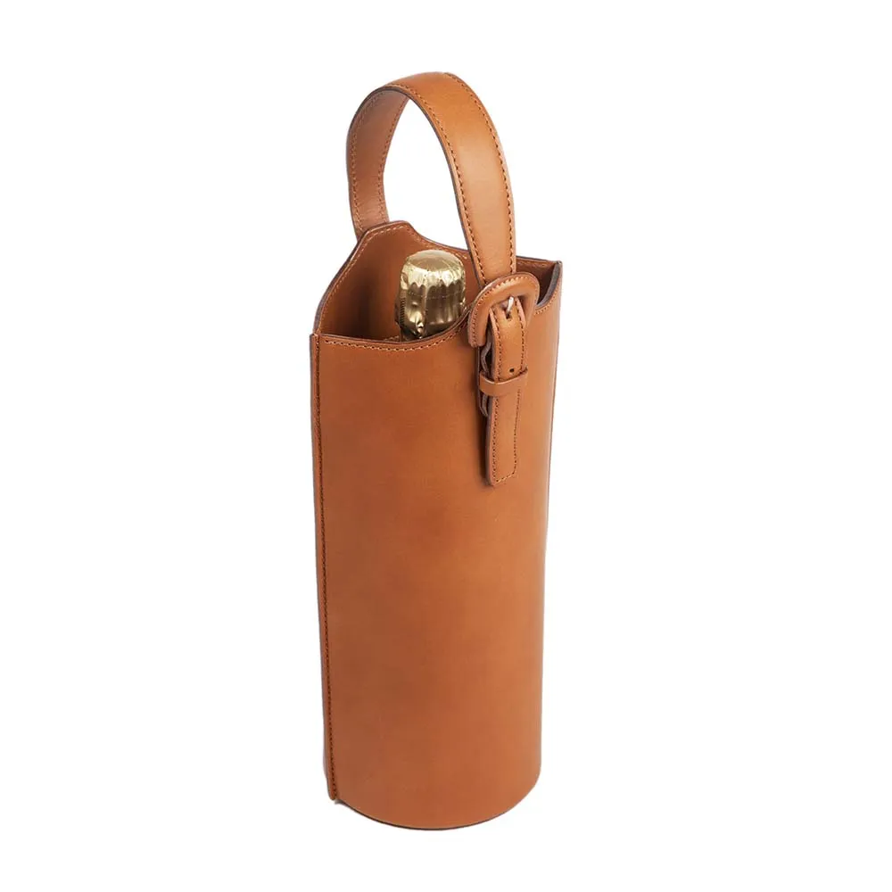 Home Collection Leather Bottle Carrier