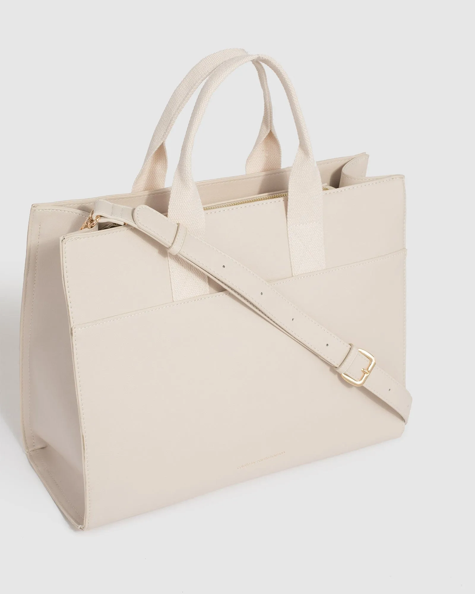 Ivory Bonnie Square Tech Tote Bag