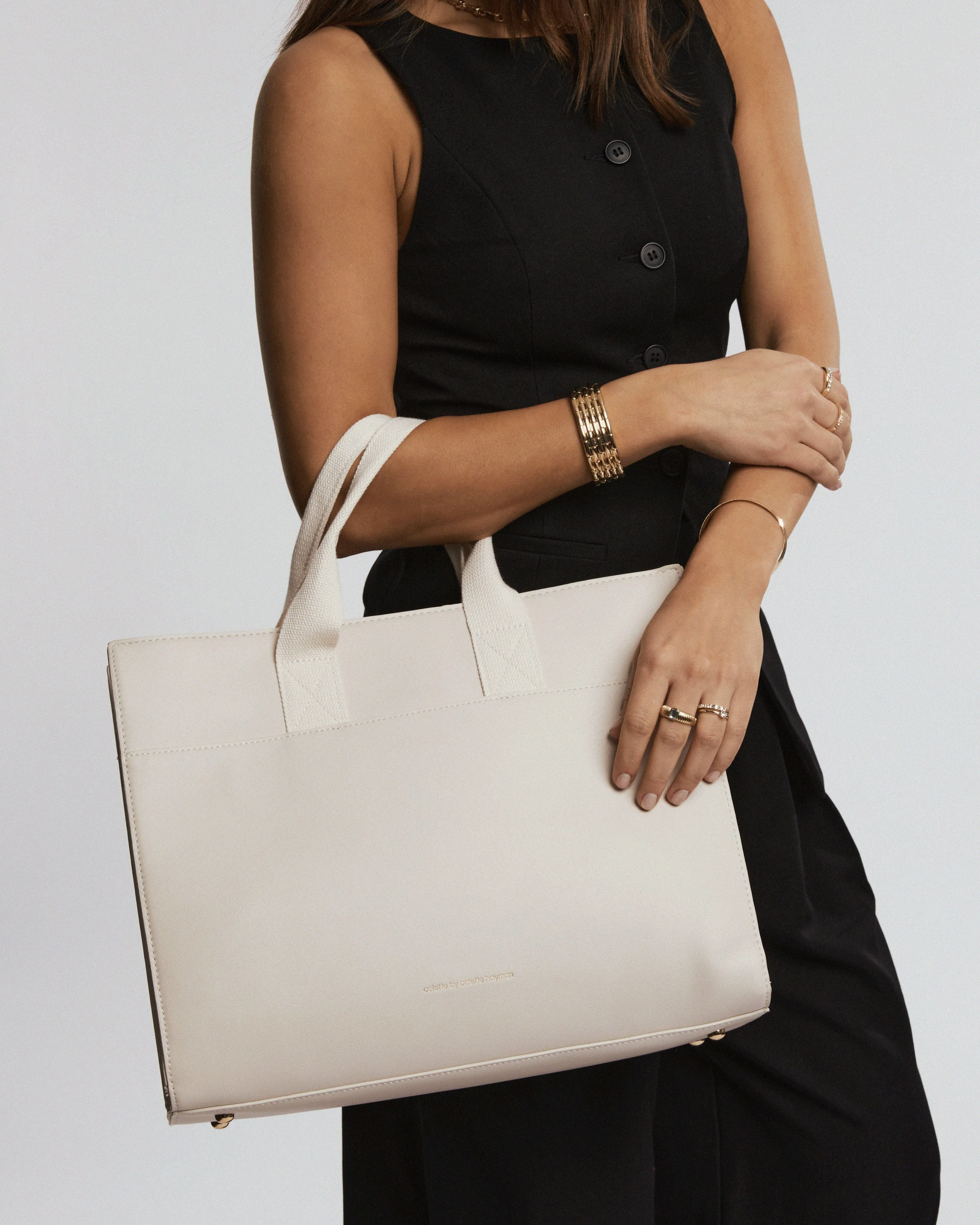 Ivory Bonnie Square Tech Tote Bag