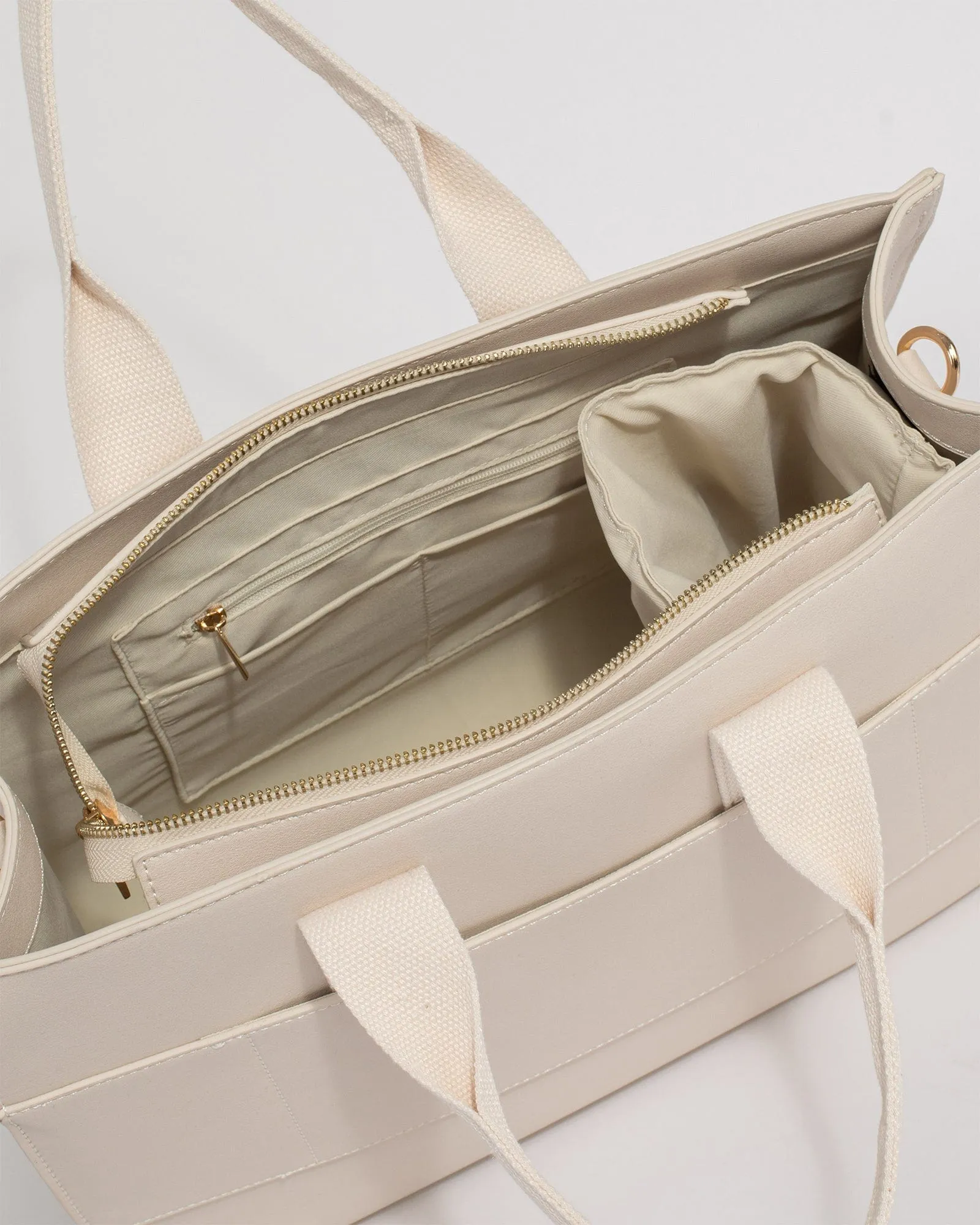 Ivory Bonnie Square Tech Tote Bag