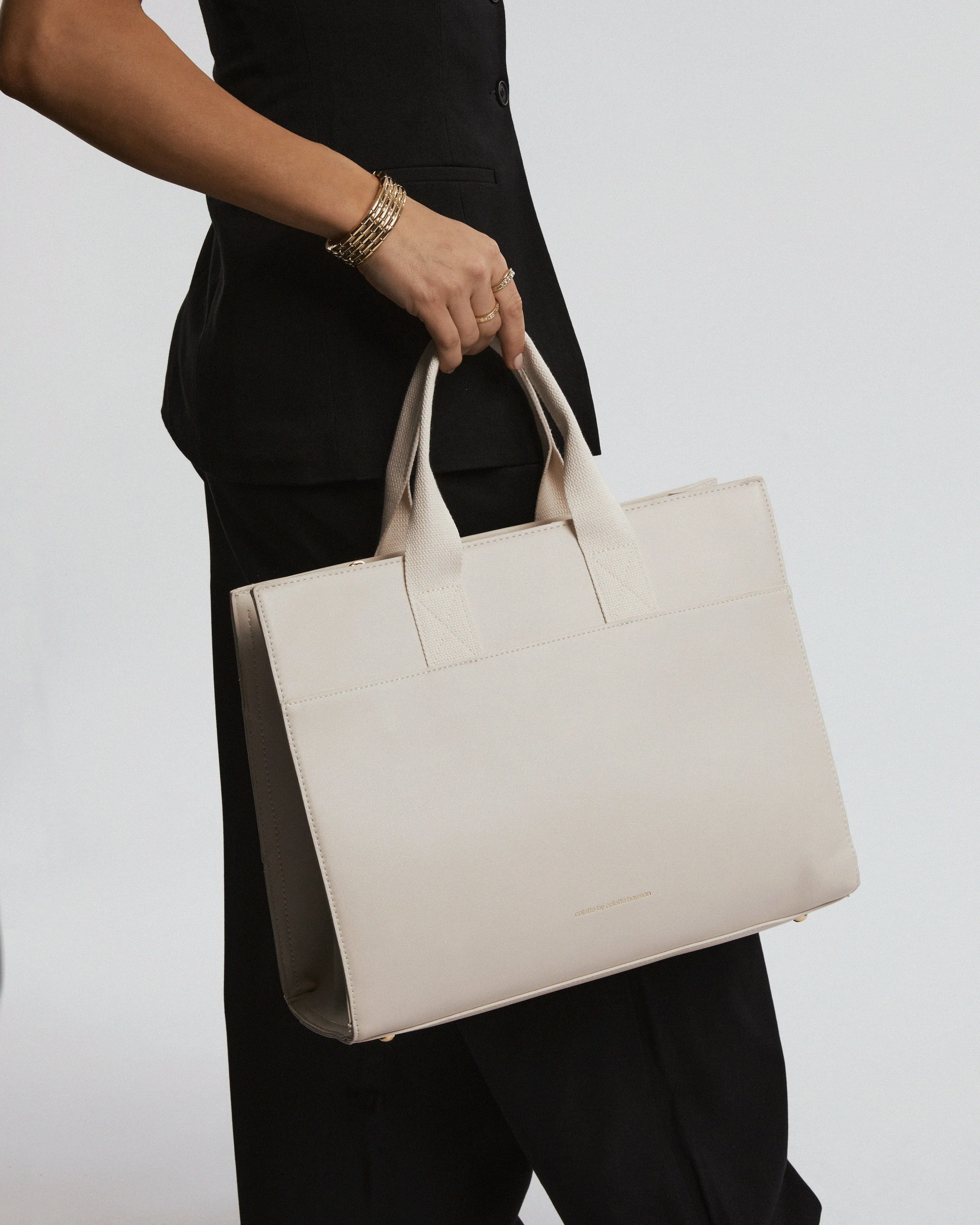 Ivory Bonnie Square Tech Tote Bag