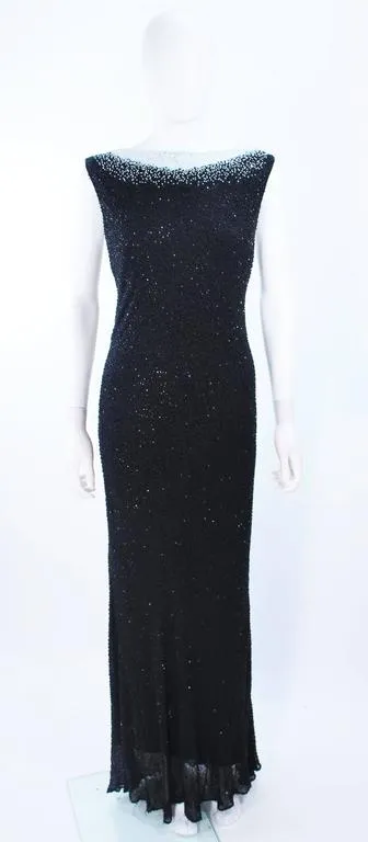 JOVANI Black and White Beaded Gown Size 6-8