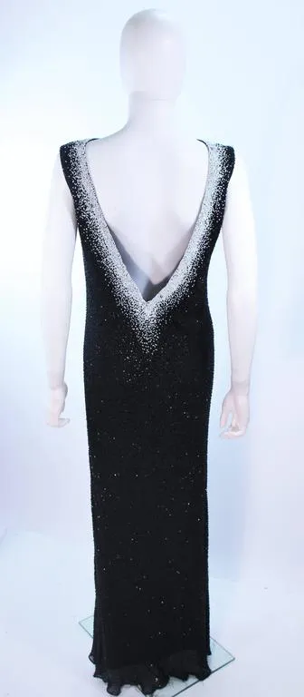 JOVANI Black and White Beaded Gown Size 6-8