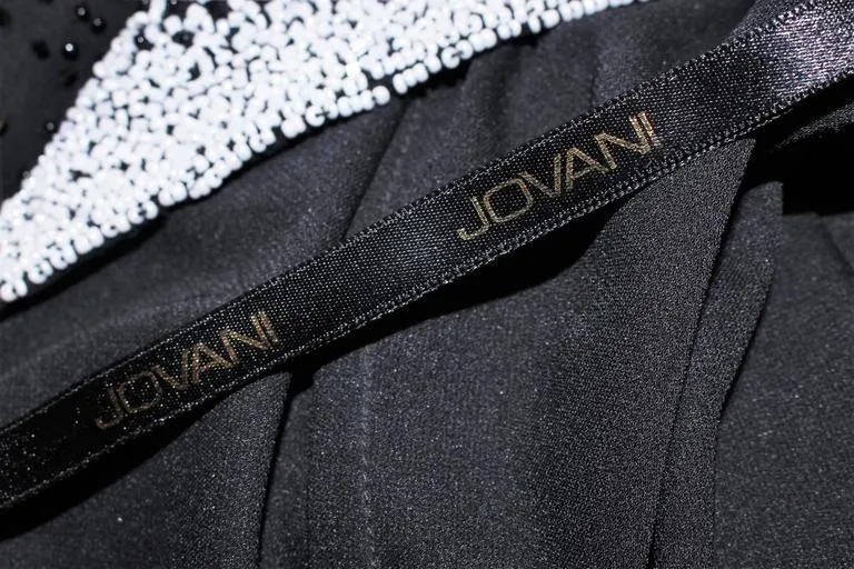 JOVANI Black and White Beaded Gown Size 6-8