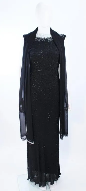 JOVANI Black and White Beaded Gown Size 6-8
