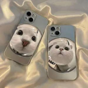 Kawaii Grey Cute Pet Cat Lover Fisheye Lens Picture Design Protective Shockproof iPhone Case for iPhone 11 12 13 14 Pro Max Case