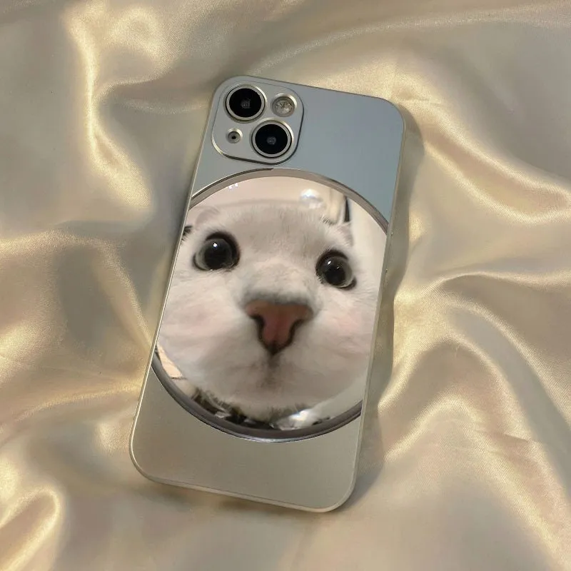 Kawaii Grey Cute Pet Cat Lover Fisheye Lens Picture Design Protective Shockproof iPhone Case for iPhone 11 12 13 14 Pro Max Case