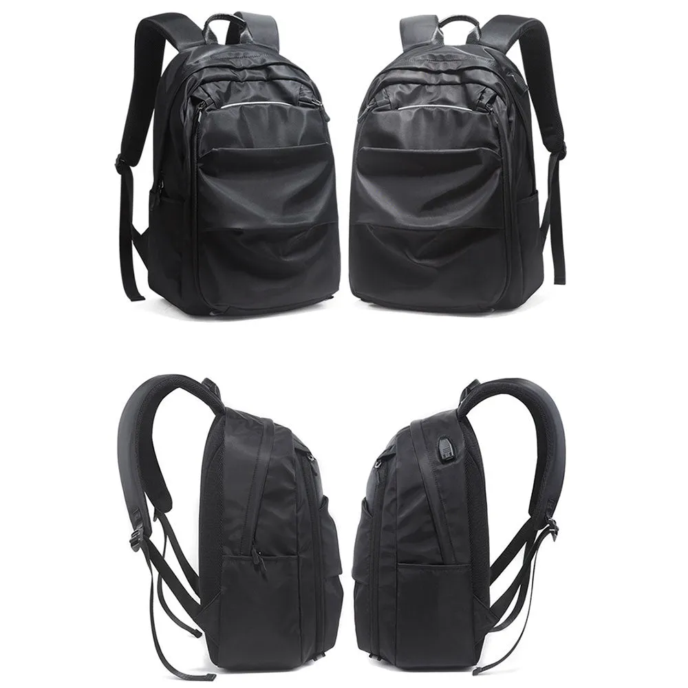Large Capacity USB Backpack Fits 15.6" Laptop Fashion Lightweight Canvas Bookbag for Teens