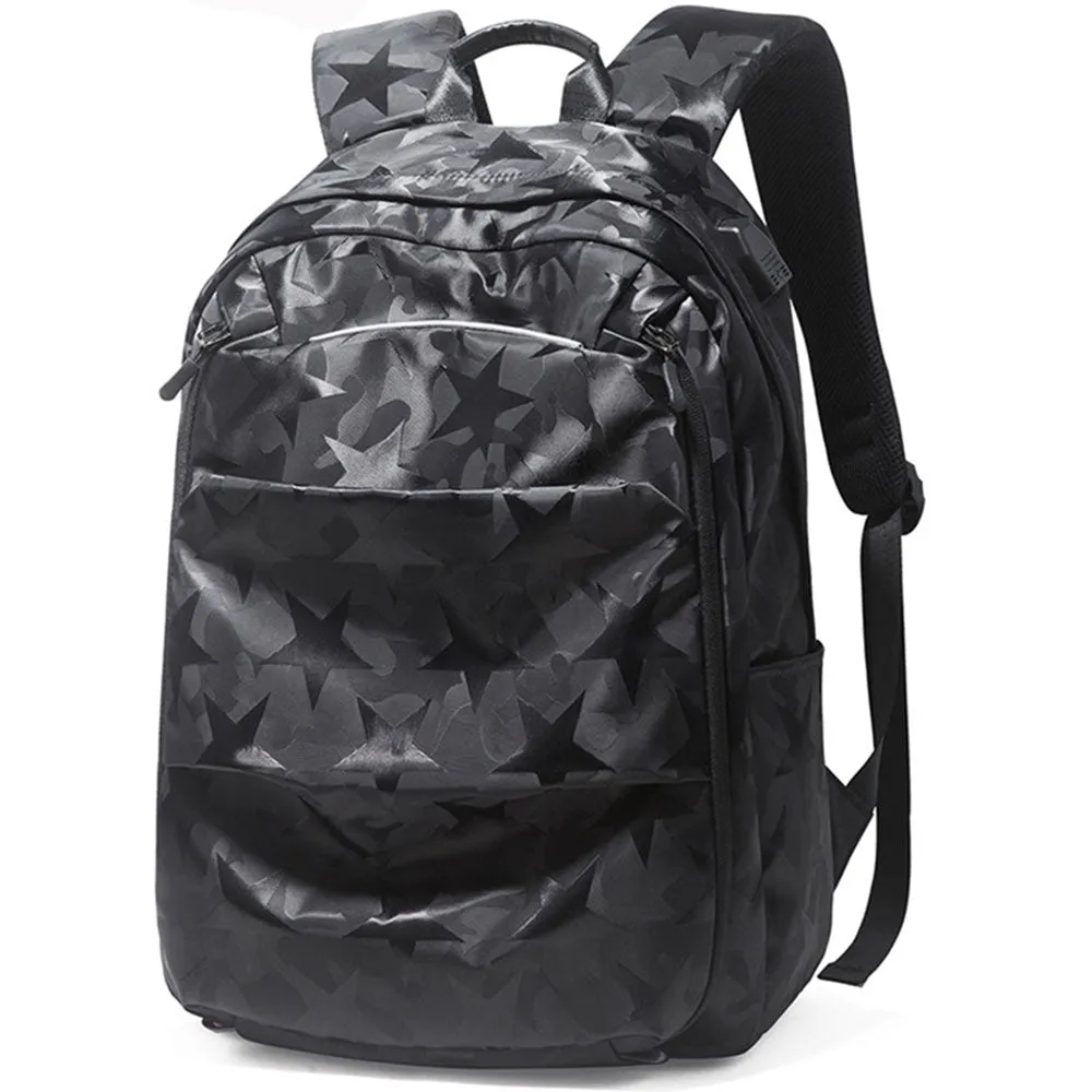 Large Capacity USB Backpack Fits 15.6" Laptop Fashion Lightweight Canvas Bookbag for Teens