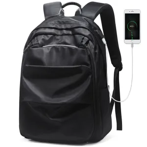 Large Capacity USB Backpack Fits 15.6" Laptop Fashion Lightweight Canvas Bookbag for Teens