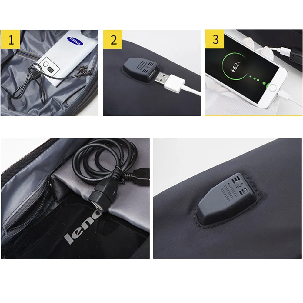 Large Capacity USB Backpack Fits 15.6" Laptop Fashion Lightweight Canvas Bookbag for Teens