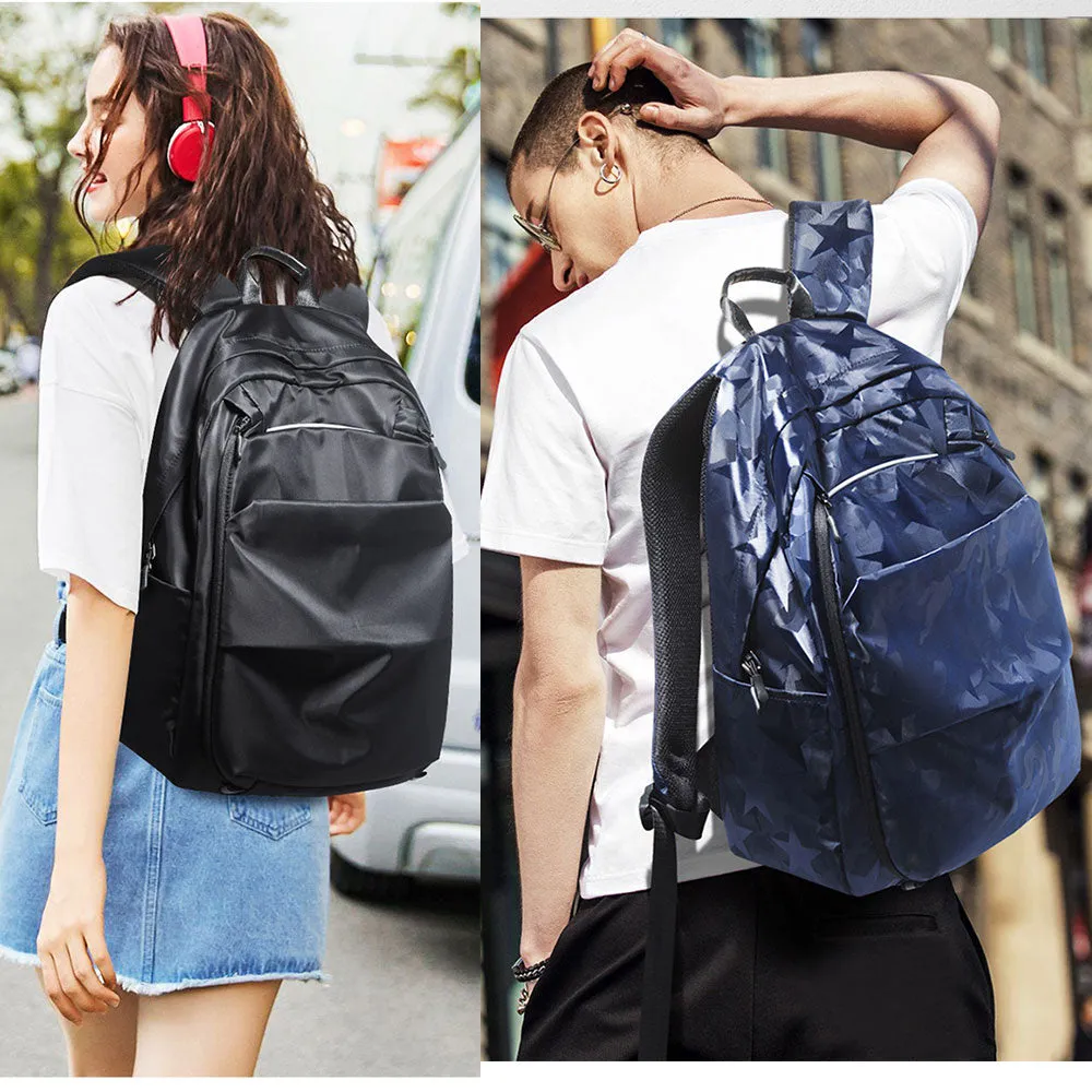 Large Capacity USB Backpack Fits 15.6" Laptop Fashion Lightweight Canvas Bookbag for Teens