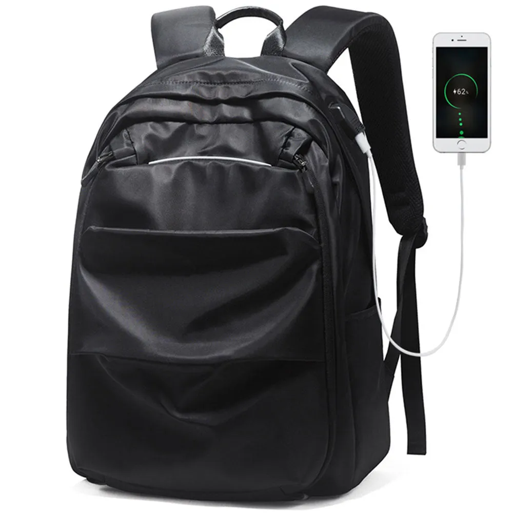 Large Capacity USB Backpack Fits 15.6" Laptop Fashion Lightweight Canvas Bookbag for Teens