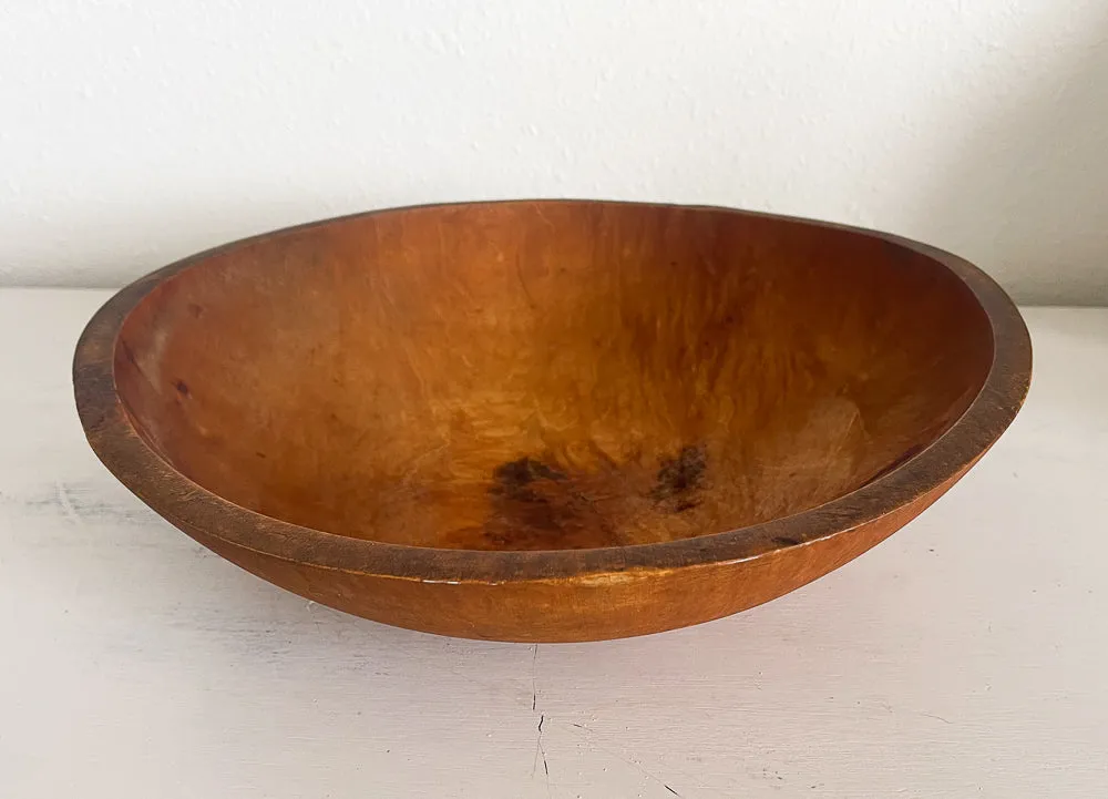 Large Round Wood Dough Bowl