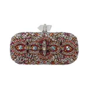 Lily Embroidered Crystal Clutch