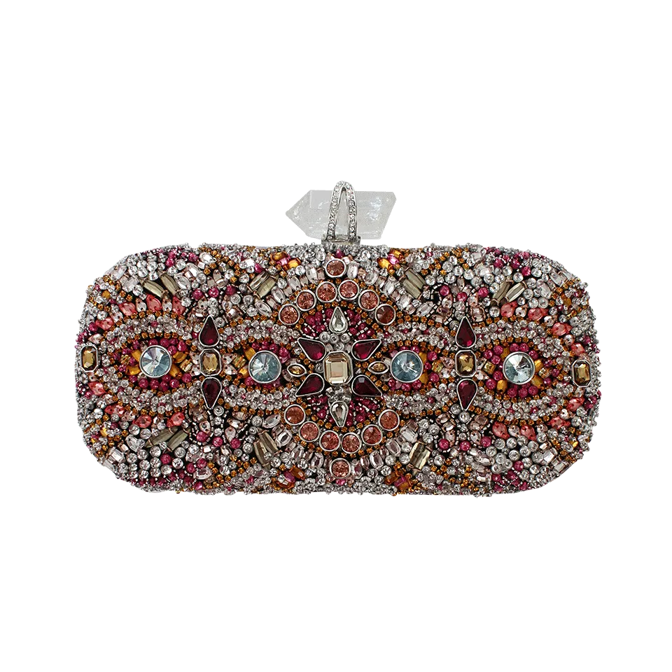 Lily Embroidered Crystal Clutch