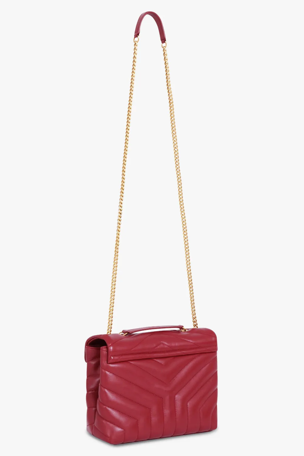 LOULOU SMALL FLAP BAG OPYUM RED/GOLD
