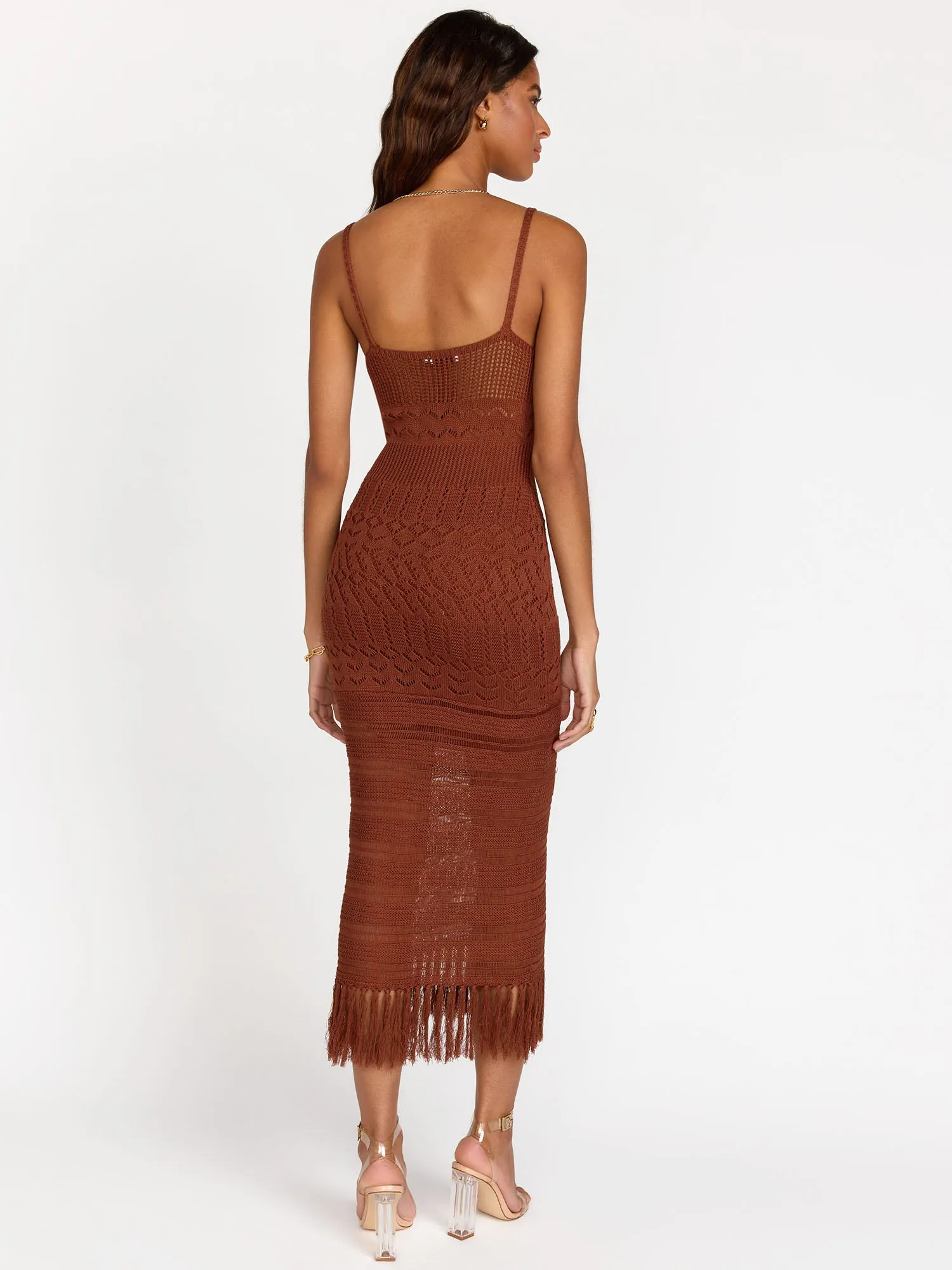 Lush Sleeveless Crochet Fringe Maxi Dress - Brands We Love