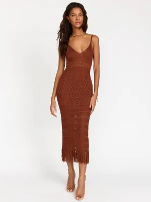 Lush Sleeveless Crochet Fringe Maxi Dress - Brands We Love