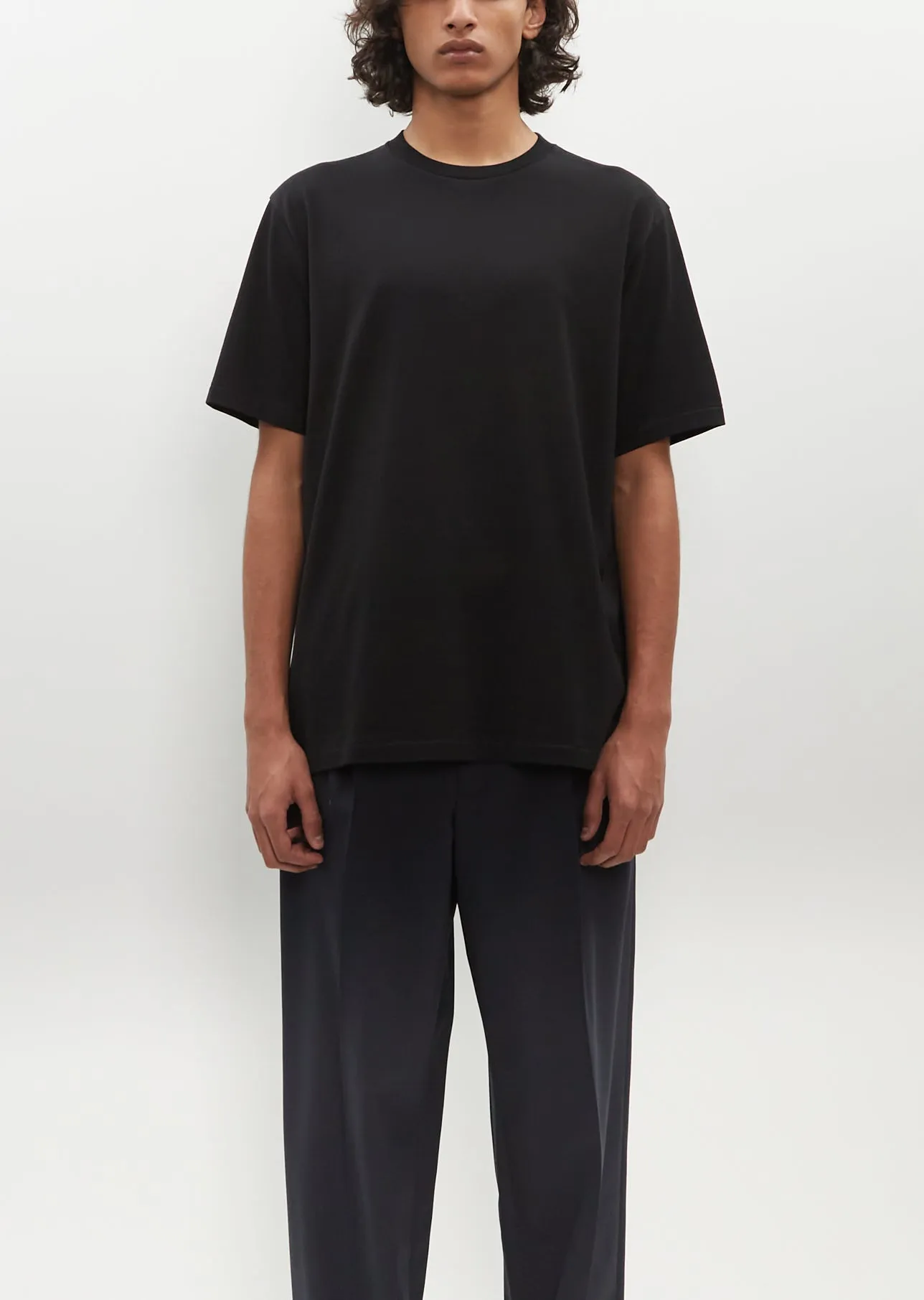 Luster Plaiting Tee — Black