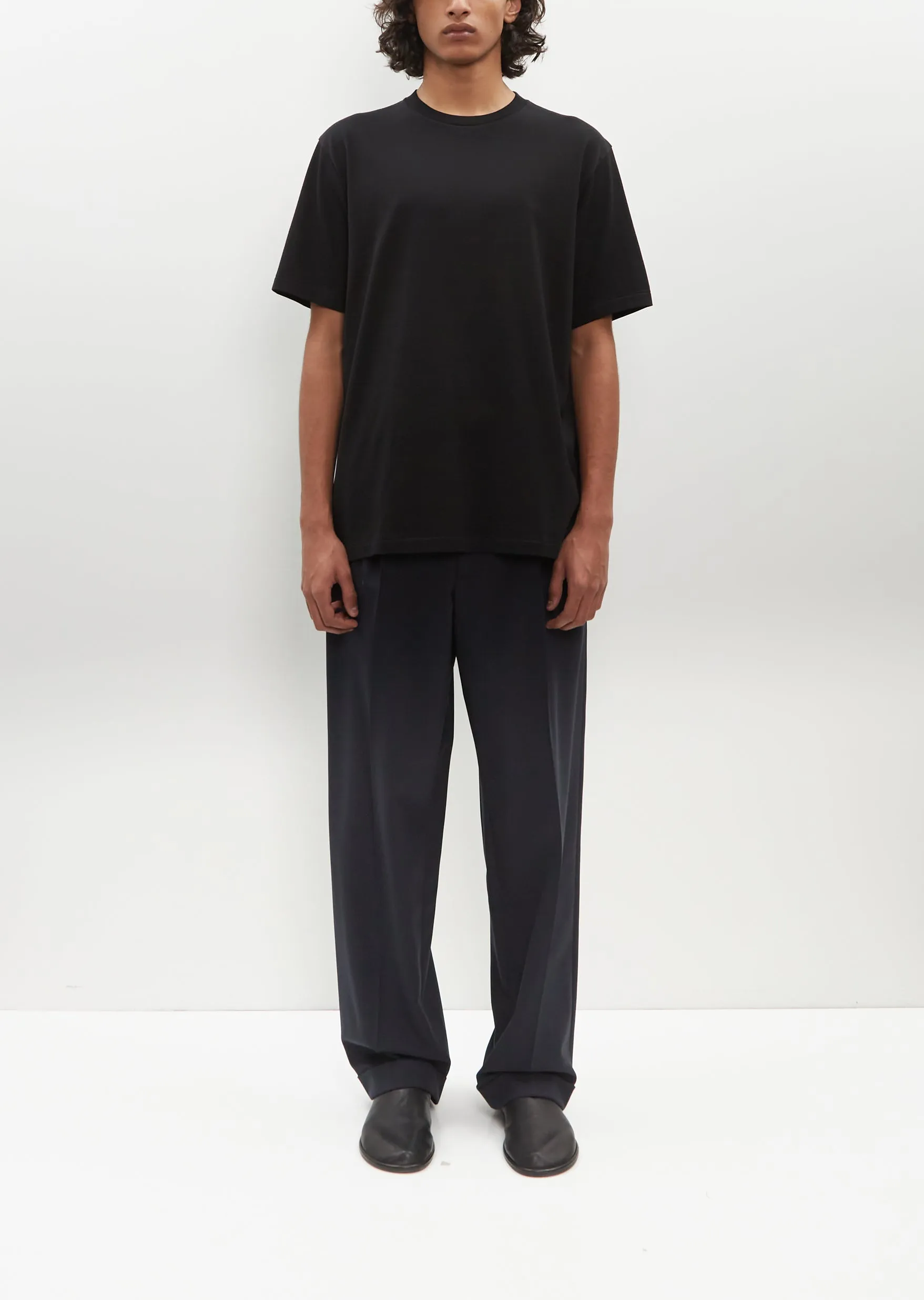 Luster Plaiting Tee — Black