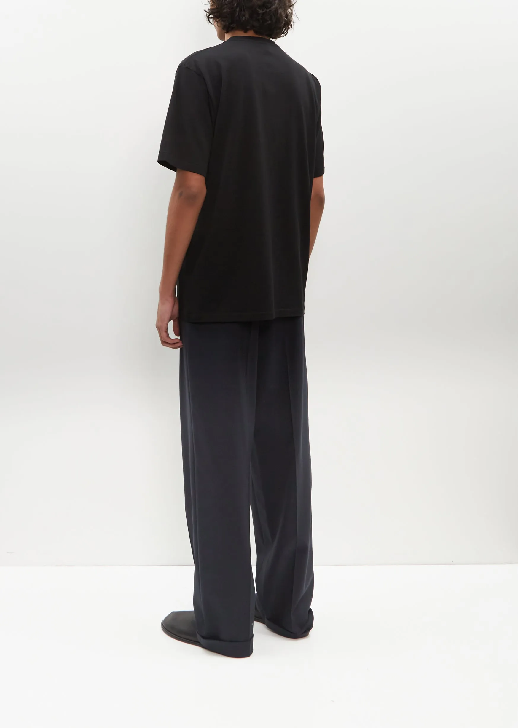 Luster Plaiting Tee — Black