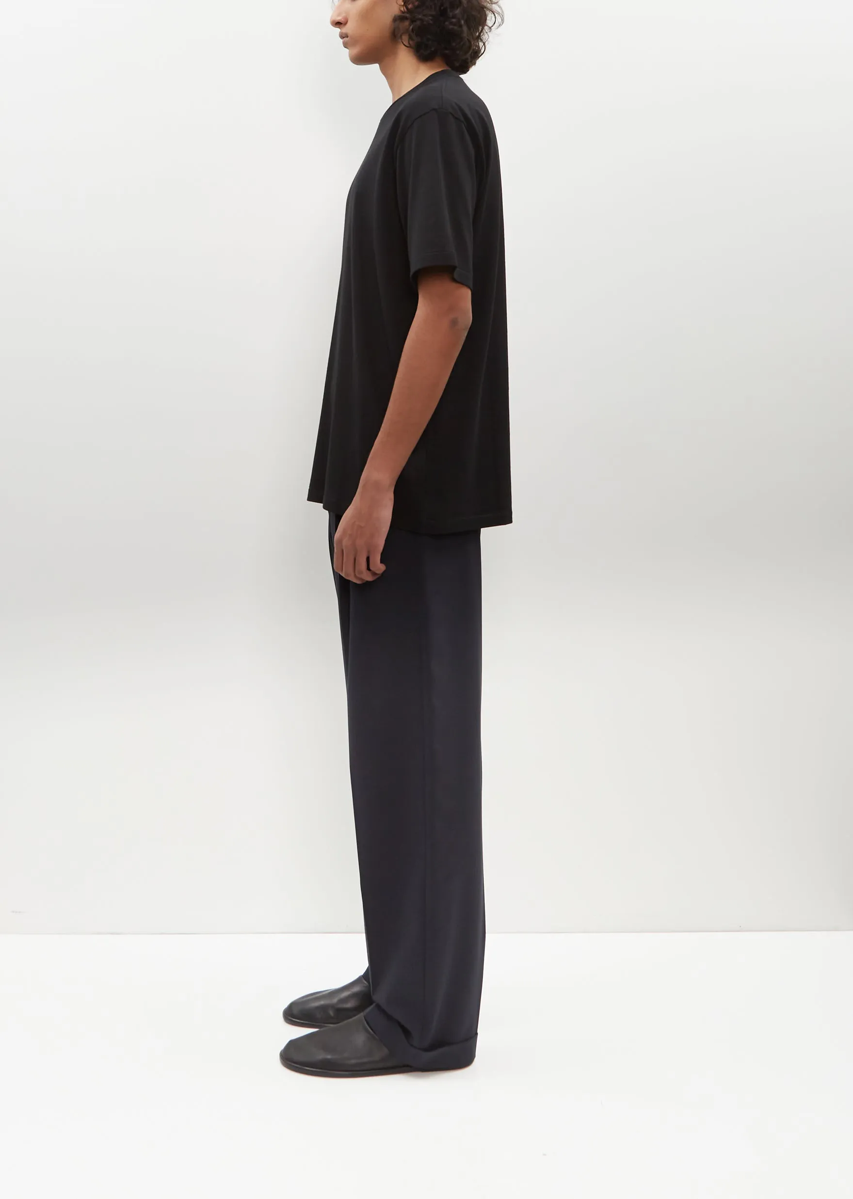 Luster Plaiting Tee — Black