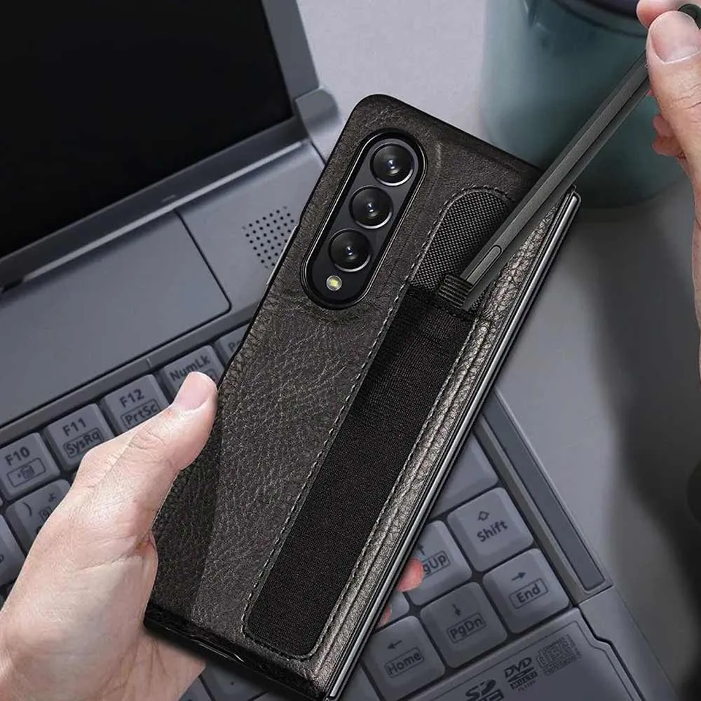 Luxury Business Phone Case With Pen Holder - Samsung Z Fold 4