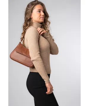 'Mable' Caramel Leather Evening Bag
