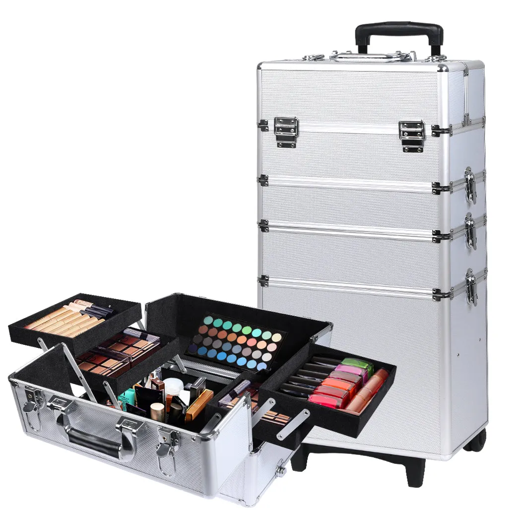 Makeup Case Professional Makeup Organiser 7 In 1 Trolley Silver