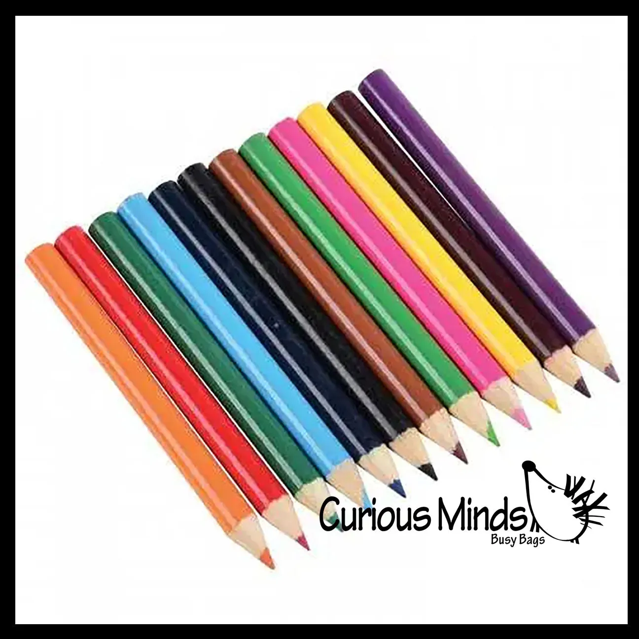 Mini Colored Pencil Jar with 12 Colored Pencils and a Built In Sharpener - Multiple Colors