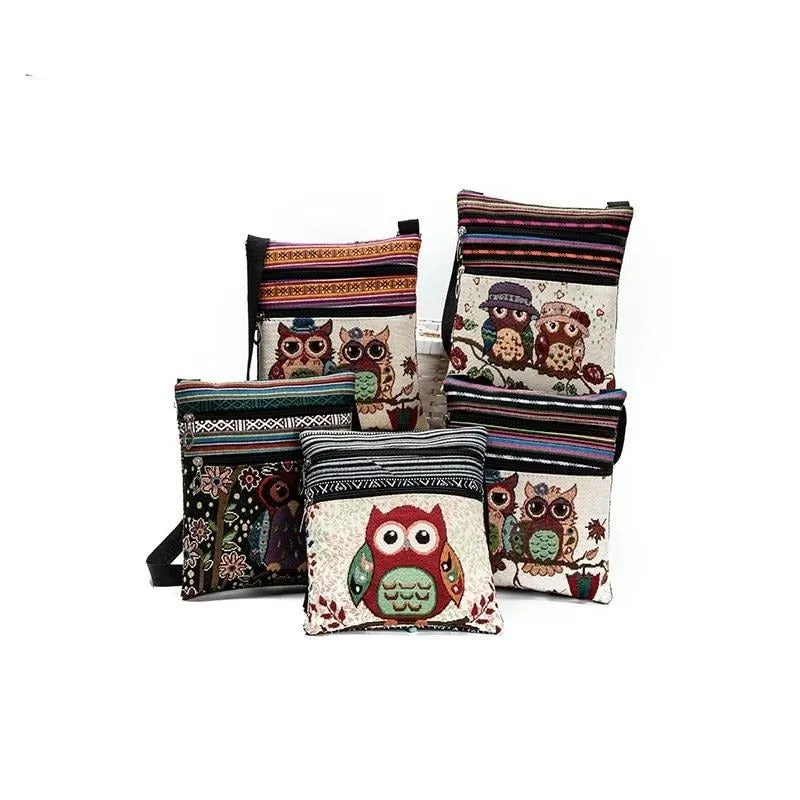 Mini Women Shoulder Bag Owl Printed