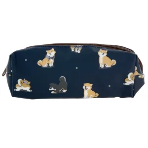 Navy Blue Shiba Inu Large Pencil Case
