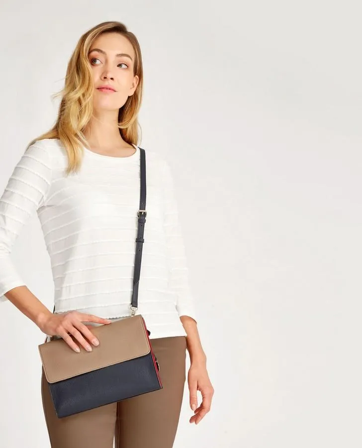 Navy Colour Block Cross Body
