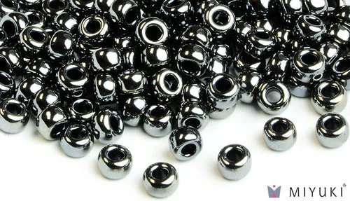 Opaque Luster Black 6/0 Glass Beads