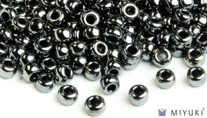 Opaque Luster Black 6/0 Glass Beads